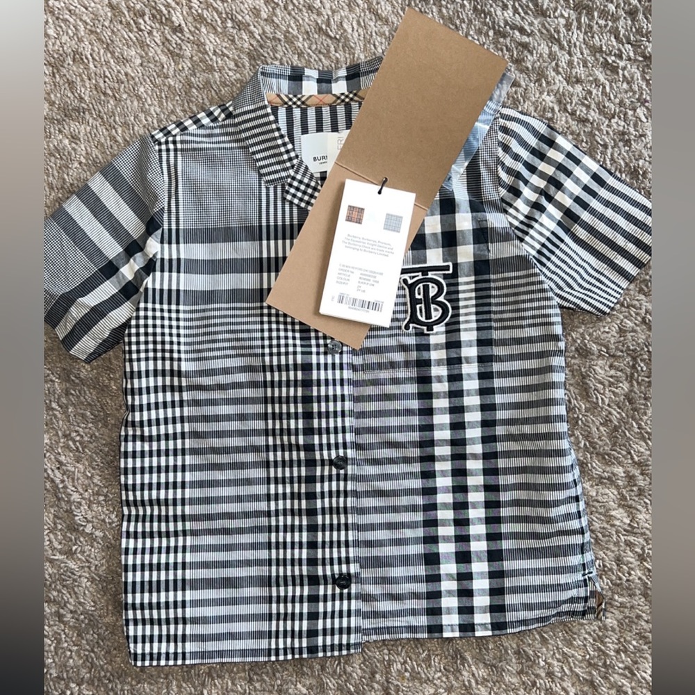 TB check button down shirt